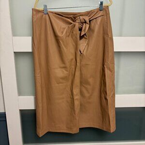 Pleather Tan Skirt Long